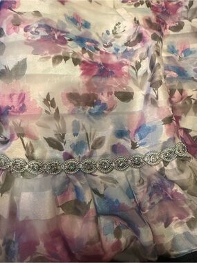 Speechless White Floral Organza Party Dress with Purple and Blue Accents